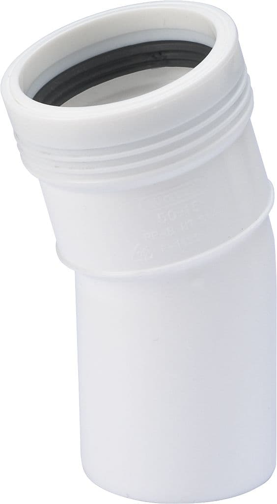 Wavin PP böjning 15 grader Ø 50 mm vit