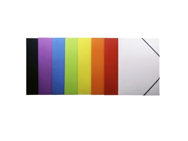 Elastikmappe, Q-Line DKF orange, M/3 KLAPPER, 210x297mm Karton/elastik - (10 stk.)