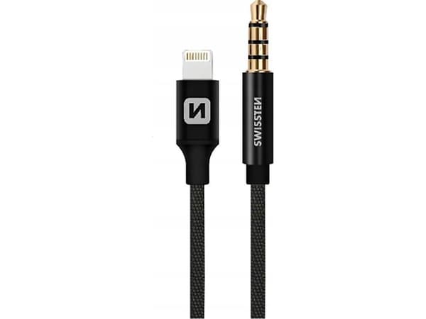 USB Lightning til mini Jack 3,5 mm kabel 1,5 m sort (73501213)