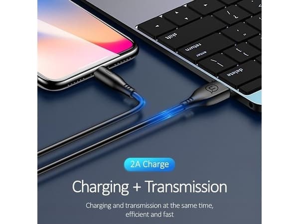 Usams USB-A - Lightning USB-kaapeli 1 m musta (SJ266USB01)