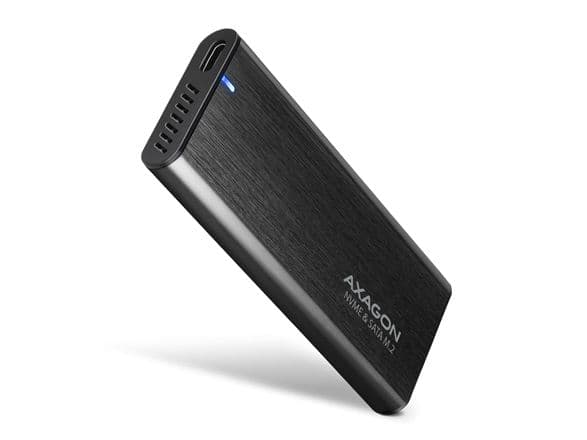 AXAGON EEM2-SB2 USB-C 3.2 Gen 2, M.2 SSD-kotelo - musta