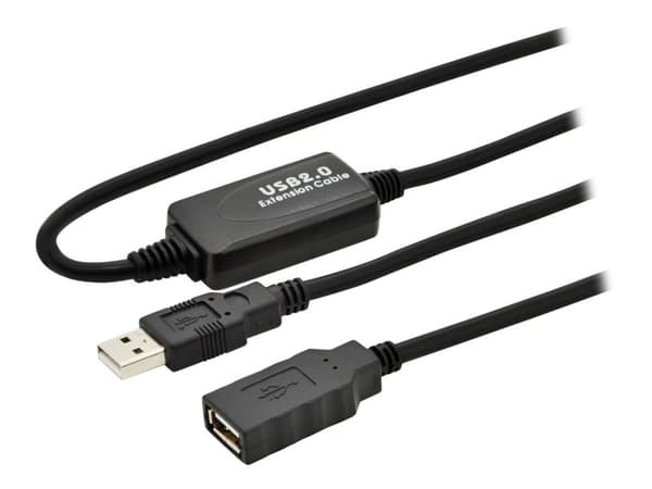 DIGITUS DA-73100-1 - USB forlængerkabel - USB (hun) til USB (han) - USB 2.0 - USB 2.0 - 10 m