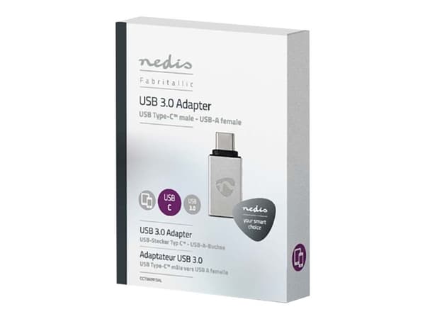 Nedis - USB-adapter - USB-C (hann) til USB-type A (hunn) - USB 3.0 - aluminium