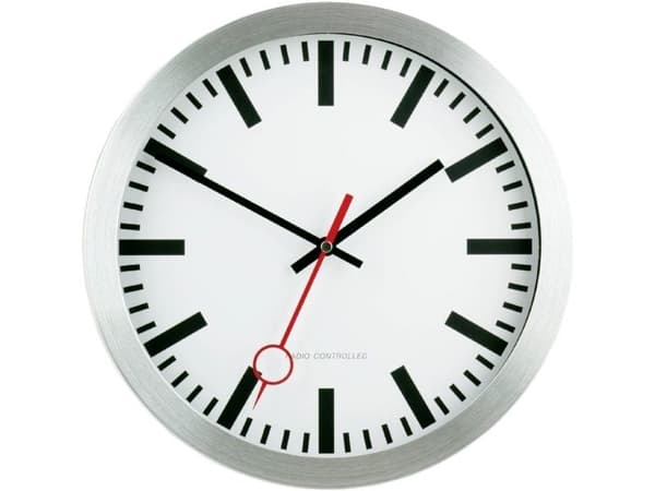 EUROTIME 59002-07 radioväggklocka 30 cm silver
