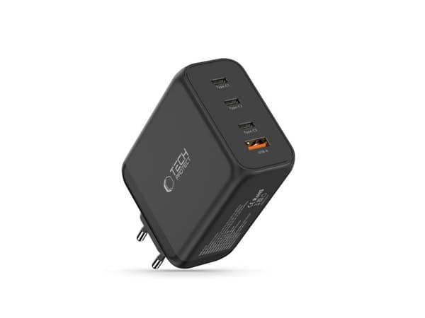 Tech-Protect NC200W GaN vegglader 4-porter 200W - svart