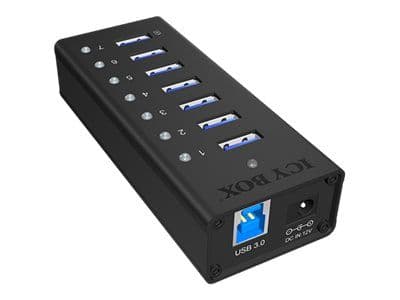 ICY BOX IB-AC618 - Hub - 7 x SuperSpeed USB 3.0 - stasjonær