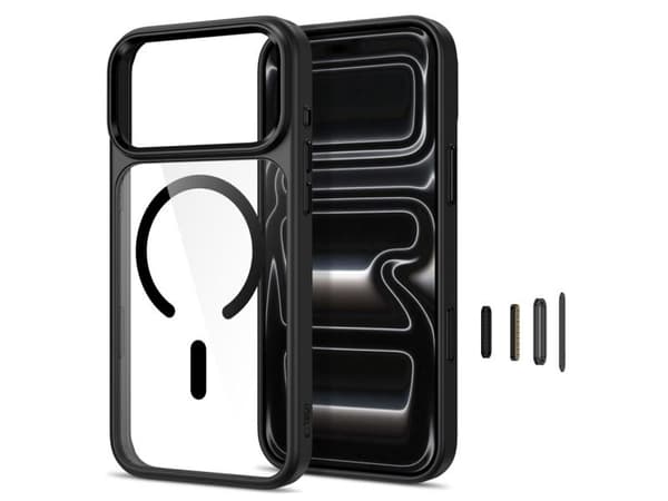 Tech-Protect Magmat Magsafe CC Case for iPhone 17 Pro Max / 18 Pro Max - Transparent Black