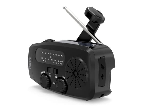 S80 Crank Radio, solcellepanel, svart