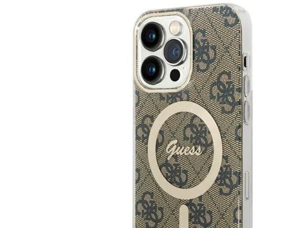 Guess IML 4G MagSafe-skydd till iPhone 15 Pro Max - Brun