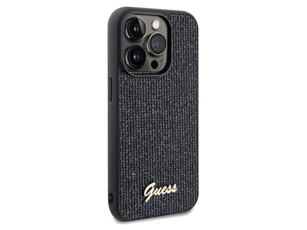 Guess Disco Metal Script-deksel for iPhone 14 Pro Max - svart