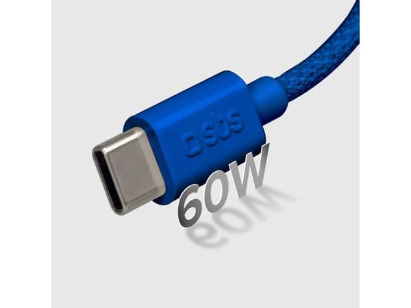 SBS TECABLETISSUETCCB, 1,5 m, USB C, USB C, USB 2.0, 0,48 Gbit/s, Blå
