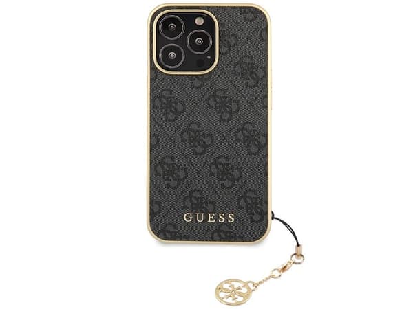 Guess 4G Charms Collection-deksel til iPhone 14 Pro - grå