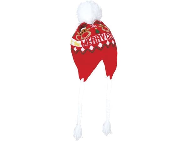 Jultomtemössa med vita flätor