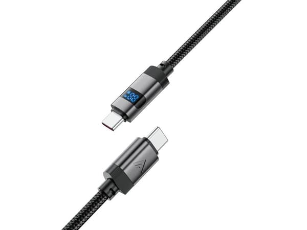 USB-kabel Acefast USB-C - USB-C 1,2 m svart-silver (6974316283720)