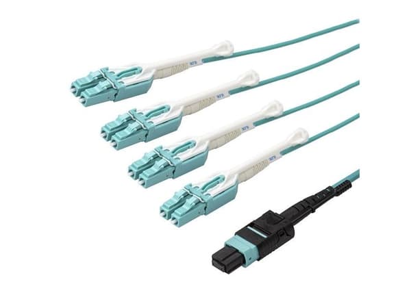 Startech MTP to LC Breakout Cable - 30 ft / 10m - OM3 Multimode - 40Gb - Pull Tab - Plenum - MPO / MTP Connector - Fiber Optic Cable (MPO8LCPL10M) ...