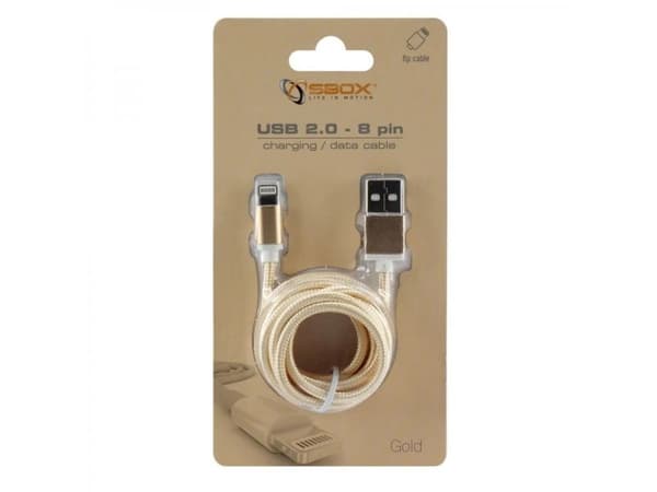 SBOX IPH7-G, Kulta, USB A, Lightning, 1,5 m, Uros, Uros