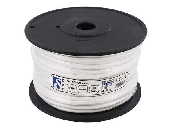 DELTACO MD-15 - Mengdetelefonkabel - flat - hvit