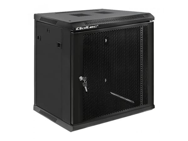 Qoltec - Rack skåp - svart - 12U - 19"