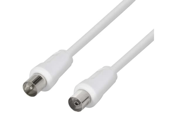 LogiLink CA1061, 2,5 m, Coaxial Plug, Coaxial jack, Hvit