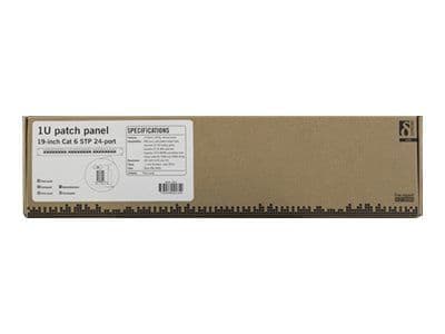 DELTACO PAN-201 - Patch-panel - rackmontering - CAT 6 - STP - RJ-45 X 24 - svart - 1U - 19"