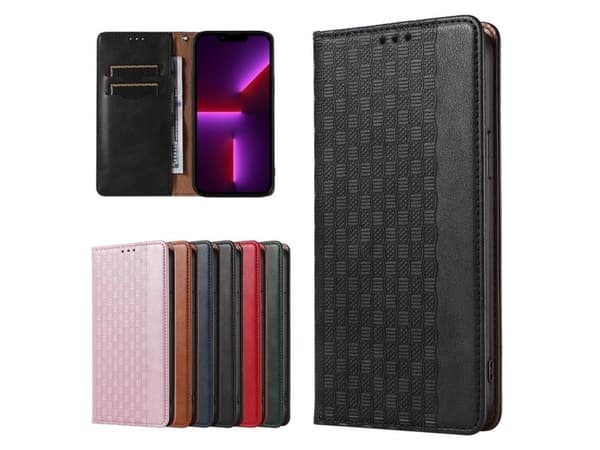 Magnetstropp-etuiet til iPhone 14 Plus Flip Wallet minihank stropp stativ svart