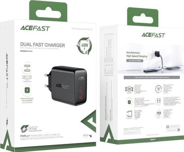 Acefast 2x USB-C 2.4A lader (6974316280194)