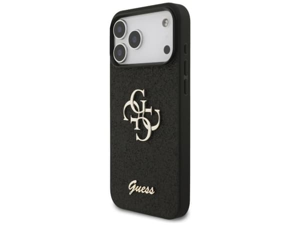 Guess Fixed Glitter 4G-deksel for iPhone 17 Pro Max - svart