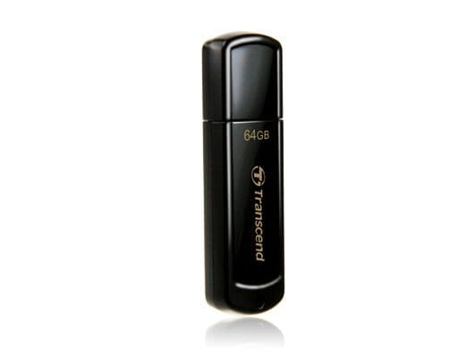 Transcend JetFlash 350 - USB flash-enhet - 64 GB - USB 2.0 - svart