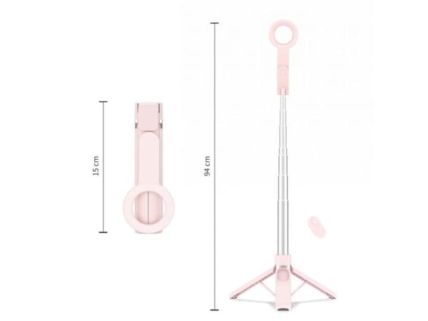 Selfiestick 4-pack TECH-PROTECT L11S Magsafe Bluetooth stativ rosa