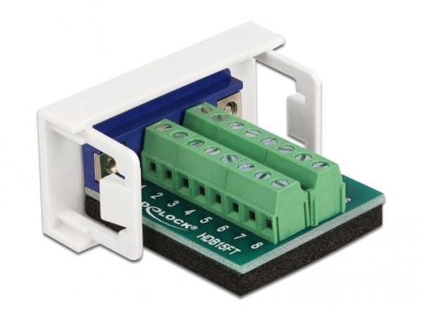 Delock - Påknipsbar mulighetsmodulfrontplate - VGA - hvit