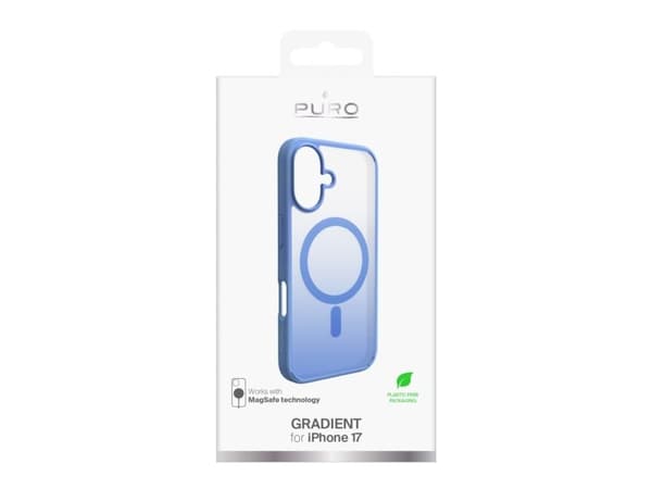 Puro gradient TPU-deksel kompatibelt med MagSafe til iPhone 17 - blå