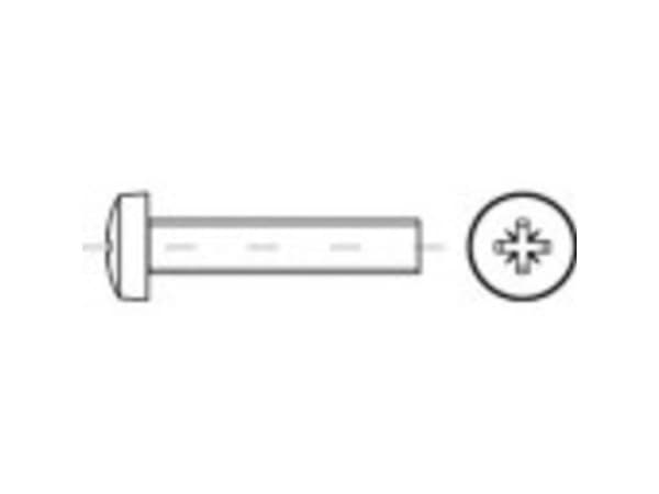 TOOLCRAFT linskruvar M5 14 mm korsspår Pozidriv rostfritt stål A2, 500 st