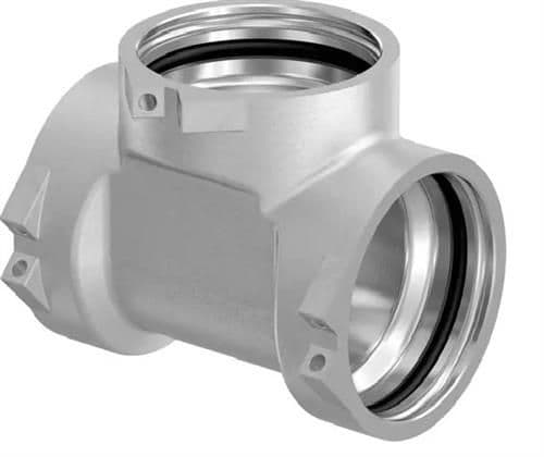 Uponor RS tee RS2-RS2-RS2 - forkromet messing UPONOR