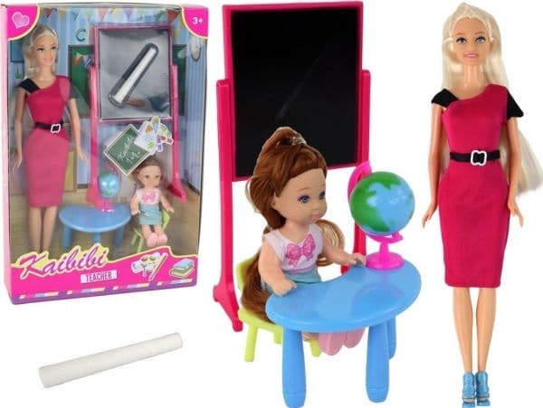 LeanToys docka – lärare med elev, skoltillbehör