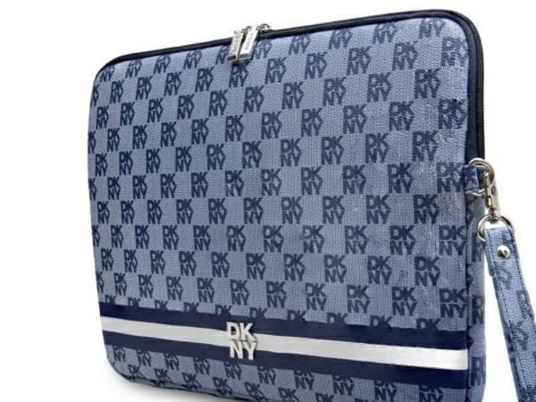 DKNY Sleeve DKCS14PVSHLB 14" niebieski/blue Checkered Pattern Printed Stripes