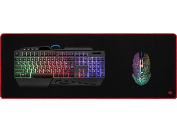 Defender 50561, Sort, Rød, Monokromatisk, Gummi, Musematte til gaming