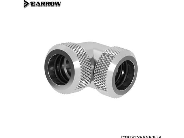 Barrow Multi-Link Adapter 90 grader 12mm OD til 12mm OD Hardtube - Sølv