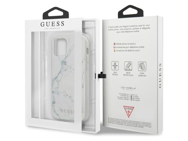 Guess Marble-skal för iPhone 12 mini 5,4" - vit