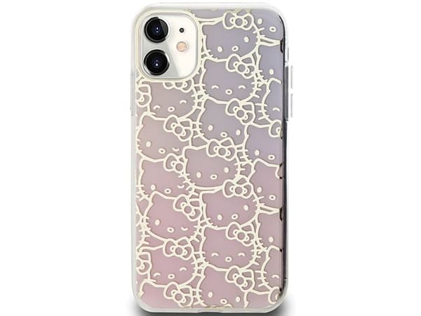 Hello Kitty IML gradient electrop crowded kitty-head case för iPhone 11 / Xr - Rosa