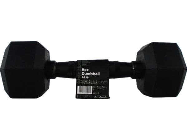 Gummerad Hex Hantel 1 x 2,5 kg