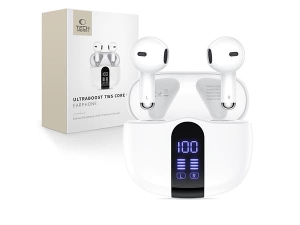 Tech-Protect TECH-PROTECT ULTRABOOST TWS-hörlurar EARPHONE CORE G2 WHITE