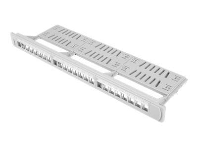Lanberg PPKS-1124-S - Patchpanel (blank) - stativmonterbar - grå - 1U - 19" - 24 porte