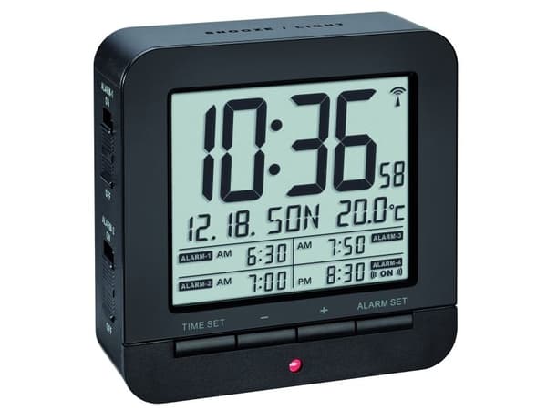 TFA - Väckarklocka - rektangulär - elektronisk - skrivbord - svart