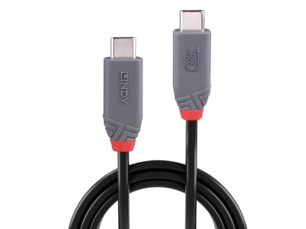 LINDY 2.0m USB4 240W Typ C Kabel, 40Gbit/s, Anthra Line