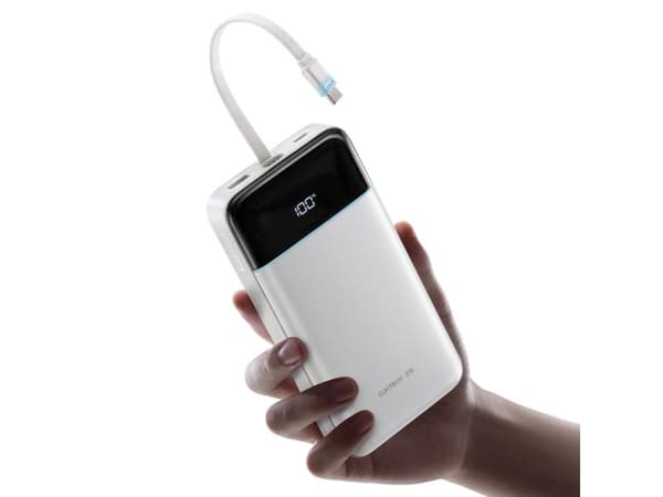 Cuktech LPB252N 120W 25000mAh Powerbank with Built-in USB-C Cable - White