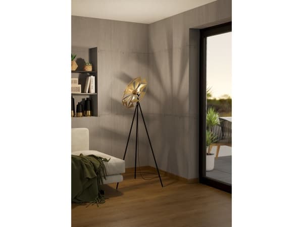 EGLO CASTANUELO gulvlampe E27 H1520 sort/gull