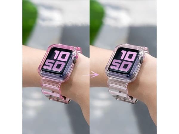 Hurtel silikonrem / stropp Strap Light Set til Apple Watch 44 mm - svart