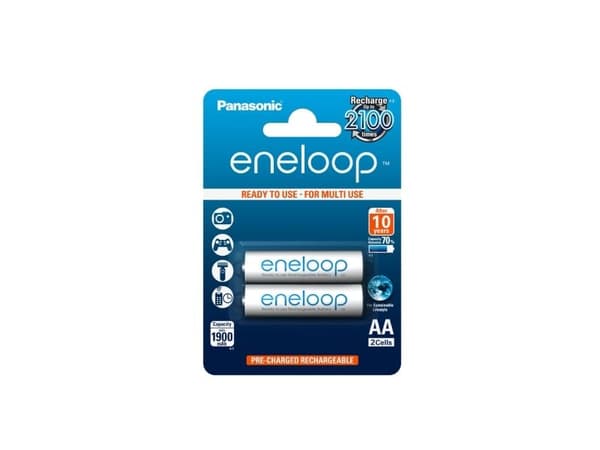 Panasonic eneloop BK-3MCCE - Batteri 2 x AA-typ - NiMH - (uppladdningsbart) - 1900 mAh