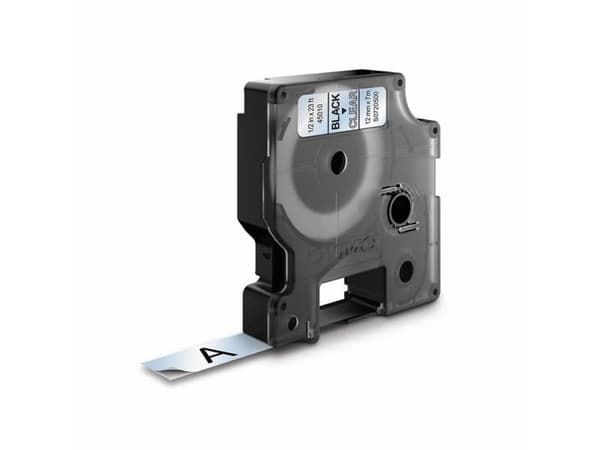 Labeltape DYMO® D1 sort på hvid 12mm x 7m