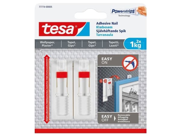 tesa® justerbart klæbesøm til tapet og gips (1 kg), 2 stk.